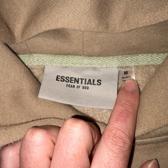 Essentials fear of God Tan Hoodie with Black Logo - Picture 5 of 6